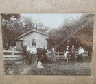 Antique 1900s Mounted Photo Family Portrait Farmhouse Rural Life Vintage