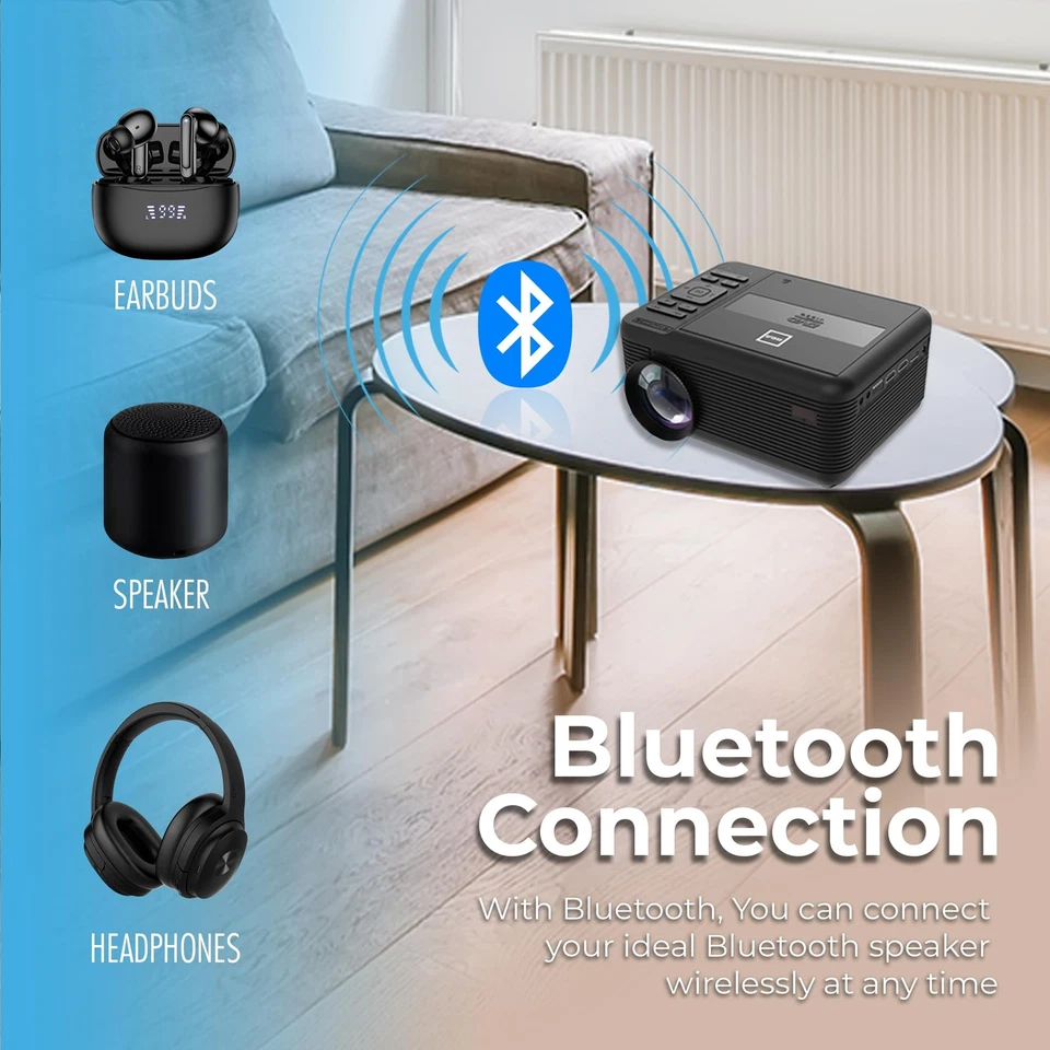 DVD PROJECTOR WITH SPEAKER BUILT IN - Mini Portable Projector with Bluetooth ... - Image 3 of 4