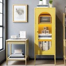 40" H Short Storage Cabinet with Doors and Shelves, Small Metal Cabinet 23.62" W