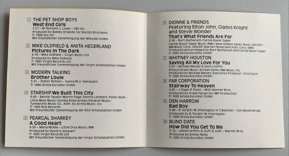 CD 15 Hit-Sensation - Die neuen Superhits ‘86 CC Catch Modern Talking Den Harrow - Bild 4 von 4