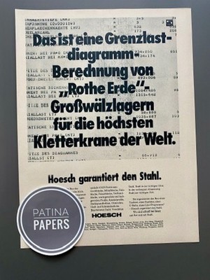 1971 Hoesch Stahl Rothe Erde Großwälzlager WTC Vintage Ad Retro Werbung Reklame