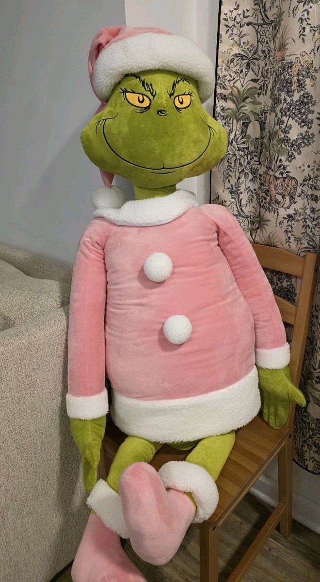 The Grinch as Santa Oversized Jumbo Grinch Plush Pink Santa Suit