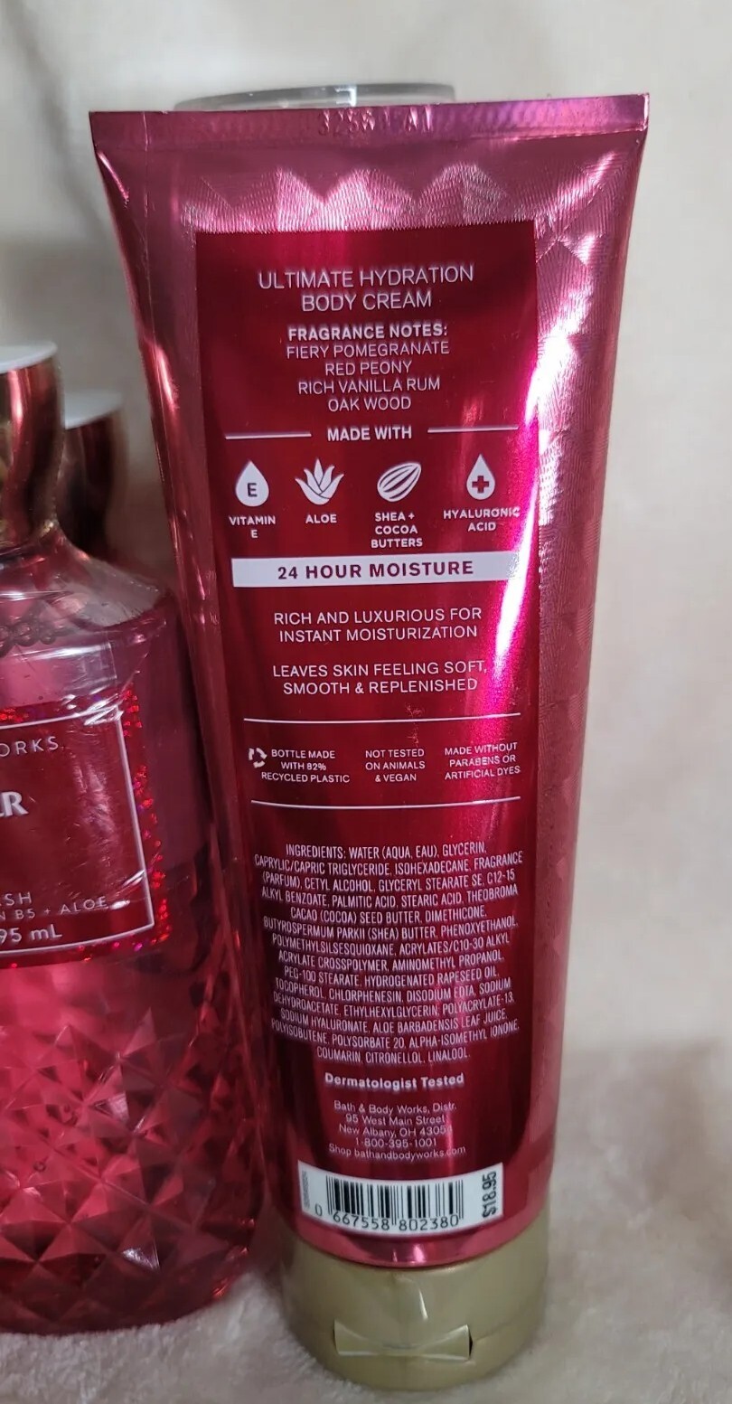 4 Bath & Body Works FOREVER RED Gift Set Mist Cream Lotion Shower Gel