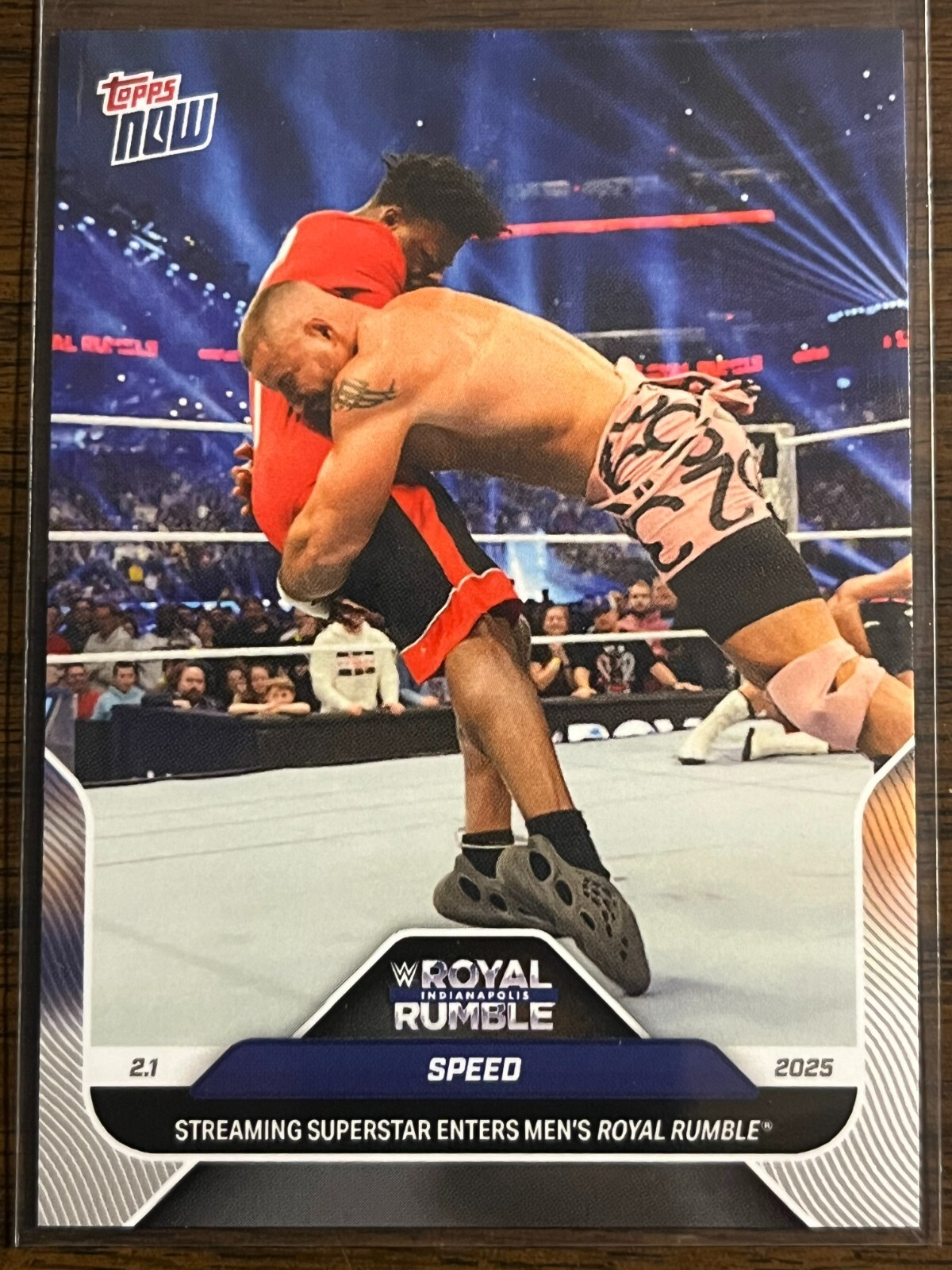 2025 Topps Now WWE #15SP IShowSpeed Speed Bron Breakker Royal Rumble Short Print