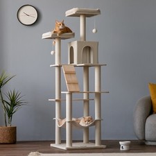 Modern Large Cat Tree Tower Activity Center Playing House Condo For Kitty Rest