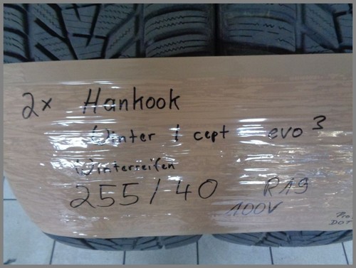 2x Hankook 255 40 R19 100V Winter I Cept Evo3 DOT3322 6.4mm Winter Tyres - Picture 3 of 5