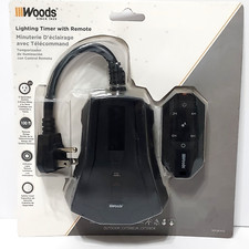 Outdoor Lighting Timer with 3-Outlet Remote Control by Woods 50126WD NIB