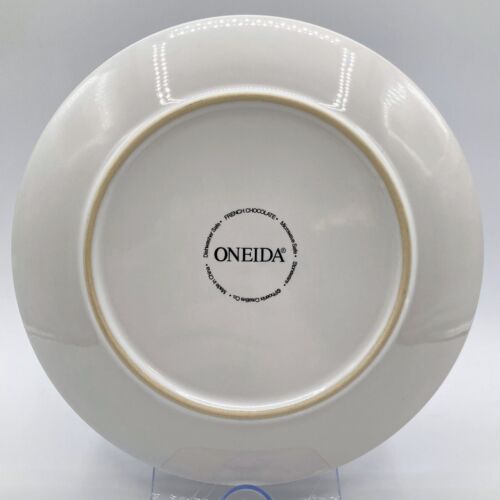 Oneida French Chocolate Set of 4 Stoneware Salad/Dessert Plates Brown NIB - Picture 5 of 12