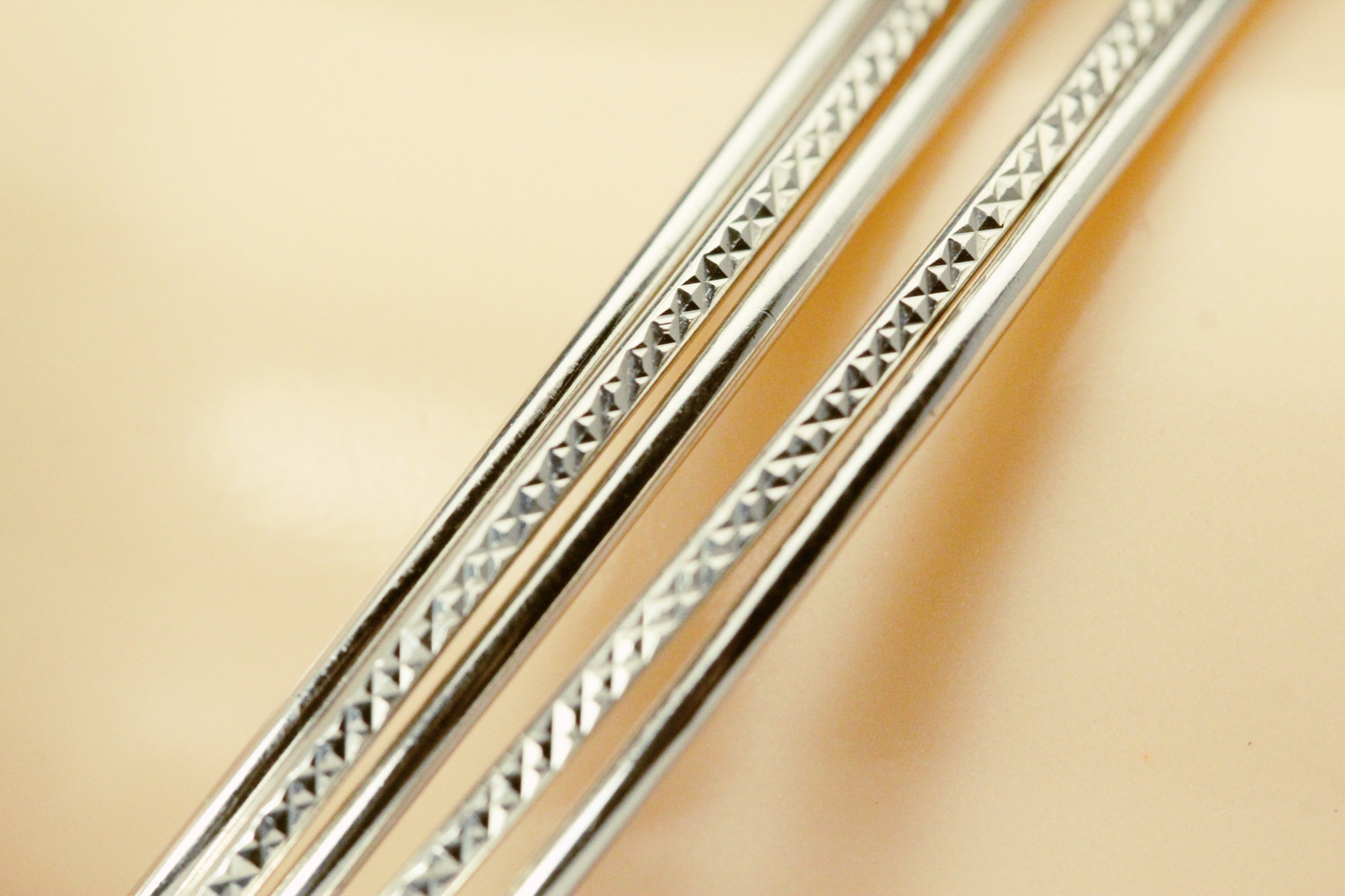 Sterling Silver 925 Five Thin Stacked Bangle Brac… - image 3