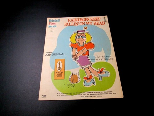Raindrops Keep Fallin' On My Head Sheet Music Piano Voice Guitar 1969 Brimhall