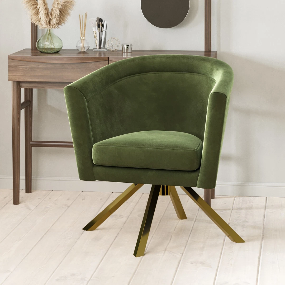 Green dressing table chair deals
