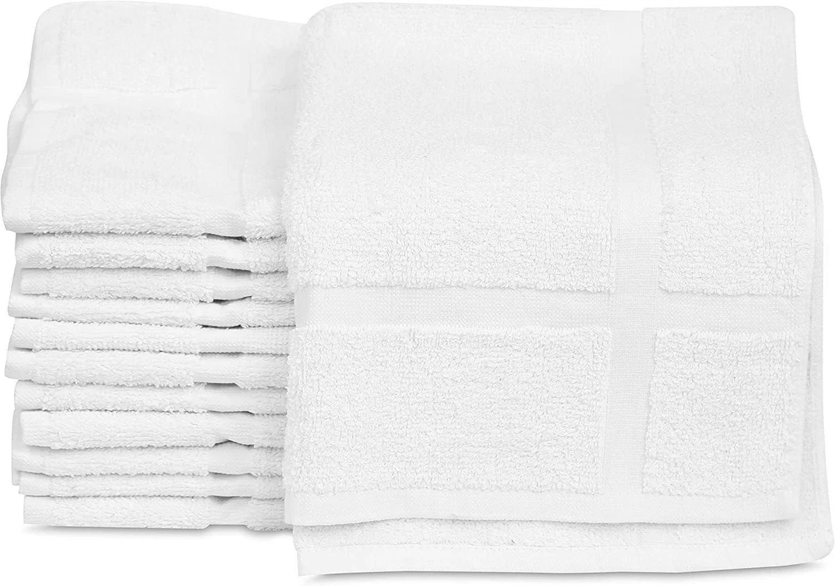 12 Piece Bath Mat Floor Towel White Cotton Blend Bathroom Shower