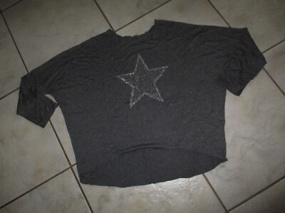 Traum Strick Pulli MULTIBLU Gr.M (40/42) grau Glitzer Stern  NEU