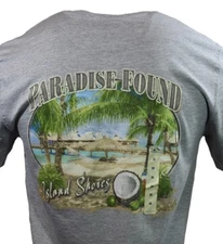 Paradise Men's T-shirt "Island Shores"-Size Small-Medium - Bahama Beach-