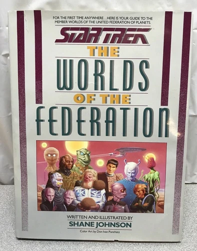 STAR TREK ~ THE WORLDS OF THE FEDERATION ~ HARDCOVER - 1989 BOOK - VG Condition