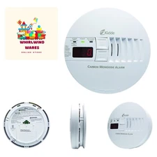 Hardwired Carbon Monoxide Detector with 9-Volt Battery Backup, Digital LED Di...