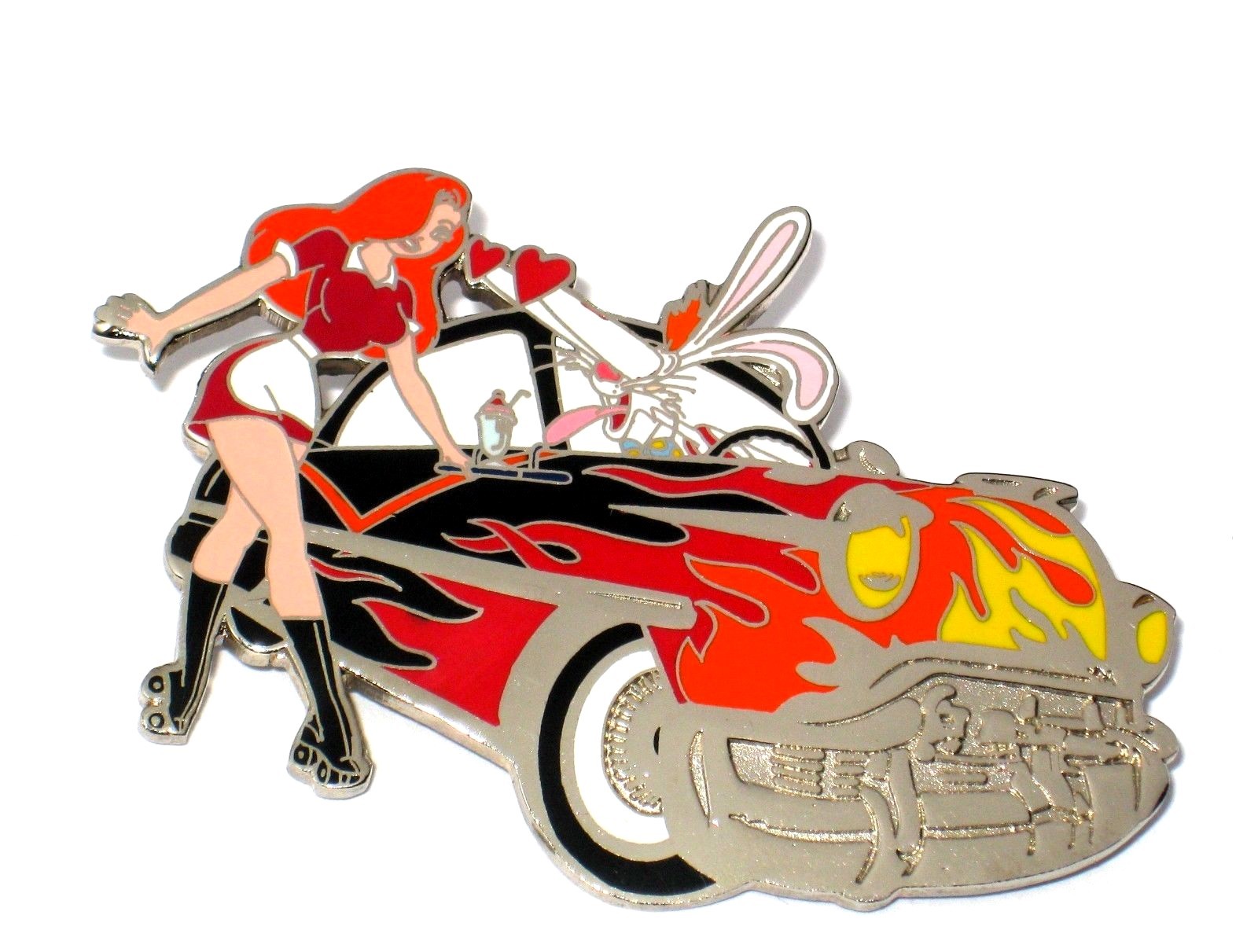 RARE LE 100 Disney Pin Jessica Rabbit Classic Car Fifties Roller Skates