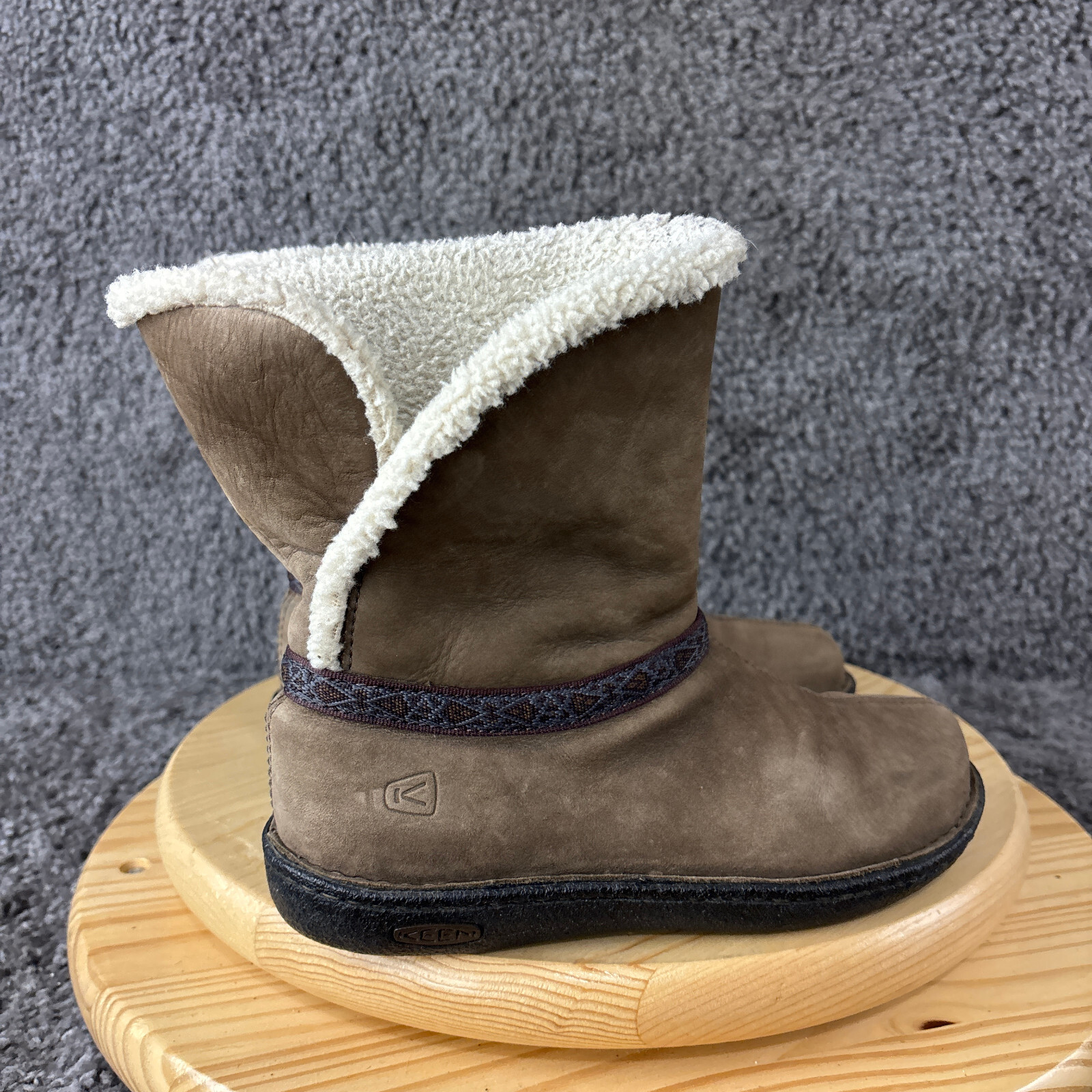 Stivali Keen Galena donna taglia 7 pelle nabuk marrone foderati in pile invernali neve