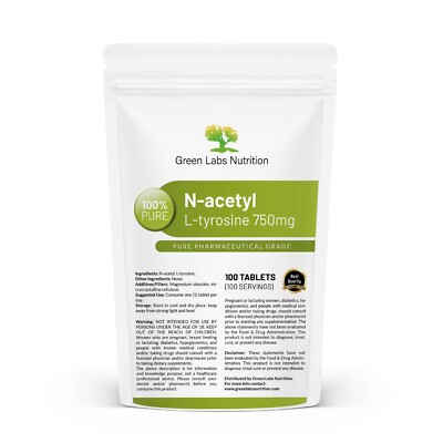 N-Acetyl-L-Tyrosin (NALT) 750 mg Tabletten   hochdosiert für Fokus & Energie