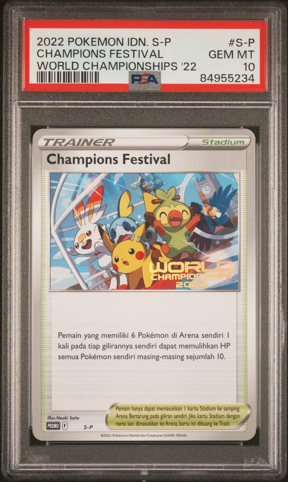 Pokemon Indonesian PSA 10 Champions Festival S-P 2022 Worlds Gem Mint
