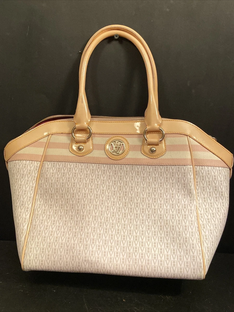 Victor Hugo Cream Beige leather satchel speedy handbag tote shop Monogram purse