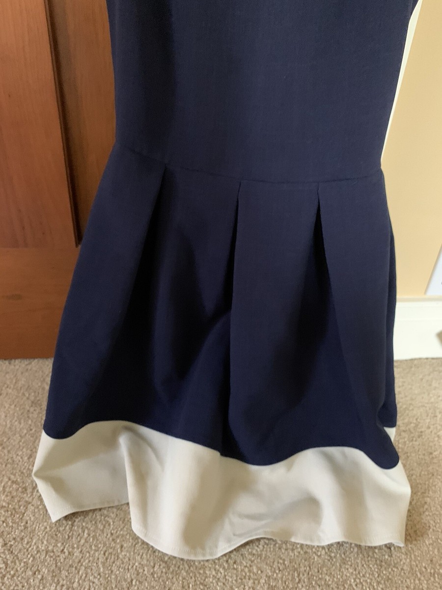 closet pleated dress Closet London Petite high neck pleated midi dress in navy