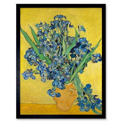 Van Gogh Irises Painting Wall Art Print Framed 12x16