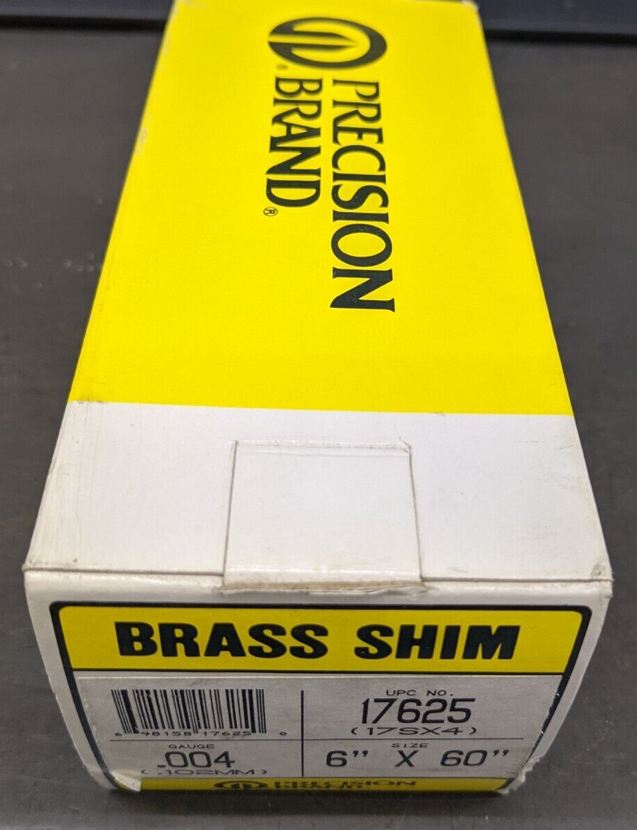 Precision Brand Brass Shim 6" x 60" Rolls 17625 (17SX4) .004 (.102mm) Gauge eBay