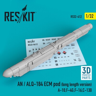AN / ALQ-184 ECM pod (long length version) (Upgrade set) 1/32 ResKit RS32-0412