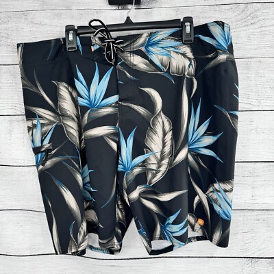 Quicksilver Waterman Collection Board Shorts Swim Trunks Floral Mens 40 Hawaiian