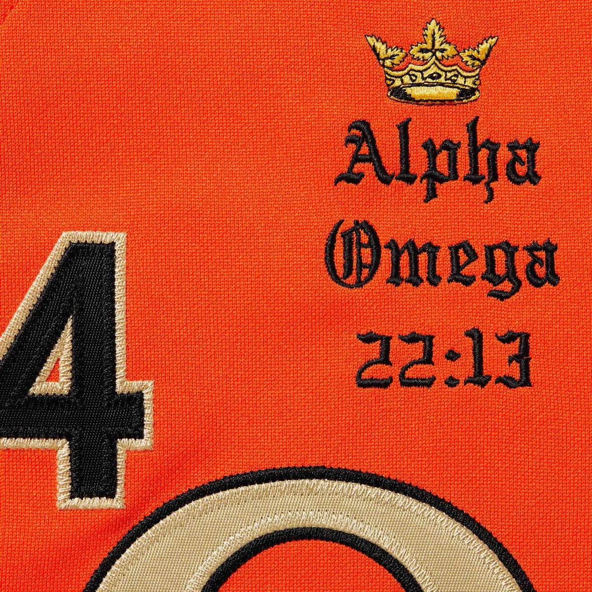 Supreme Alpha Omega Baseball Jersey Black White Orange Green Supreme Alpha Omega Baseball Jersey Black White Orange Green