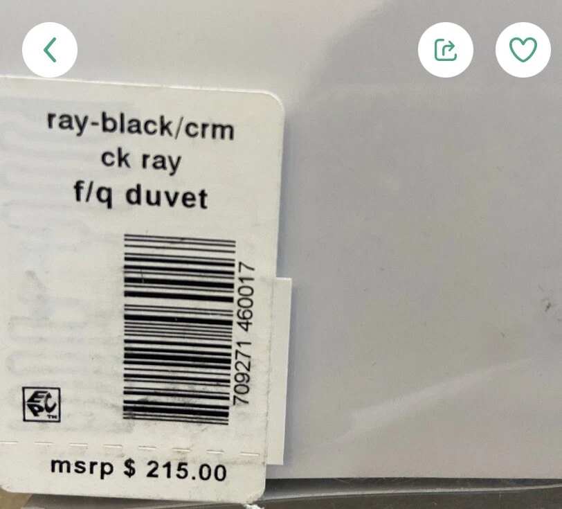 Edredón Calvin Klein Home Moderno Algodón Ray, Completo/Reina, Negro/Crema Foto 4 de 4