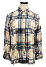 Penfield Flannel Womens Size M Sample Long Sleeve Plaid Button Up Boyfriend