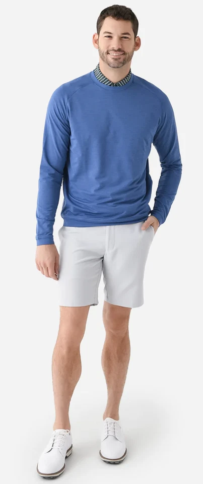 Sudadera Pullover Peter Millar Cradle Performance Cuello Redondo Gris Azul Negro Nueva con Etiquetas Foto 3 de 4