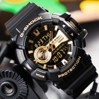 Casio G-Shock GA-400GB-1A9 Gold Tone Analog Digital Black Resin 
