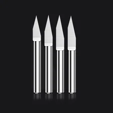 10Pcs 3.175mm Shank Carbide Flat Bottom Engraving Bits CNC Bit V Carving Cutters