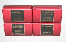 LOT (4) BATH & BODY WORKS BOURBON BAR SOAP MEN SHEA BUTTER CLEANSING BAR 5 OZ