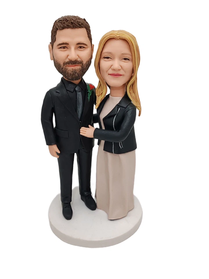 Figura Bobblehead Personalizada Pareja, Personalizada Personalizada Novia y Novio Boda Foto 3 de 4