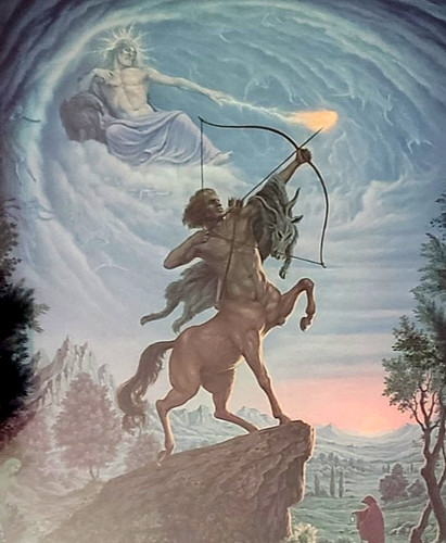 New/MIP, Zodiac SAGITTARIUS Johfra Bosschart Art Poster 15x21",Astrological Sign