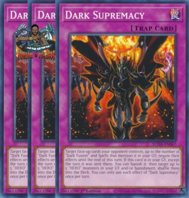 Yugioh! 3x Dark Supremacy SUDA-EN067 Common 1st Ed NM