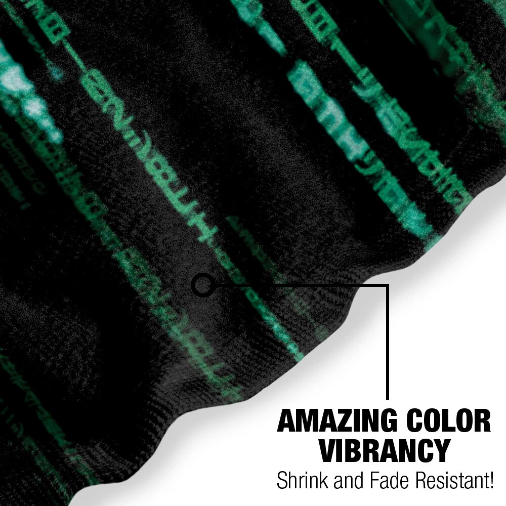 The Matrix Beach Towel 30"x60" Matrix Code Microfiber Lightweight Official