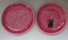 8 Nicole Miller 11" Dinner Plates Melamine Pink Indoor Outdoor Set Picnic Floral