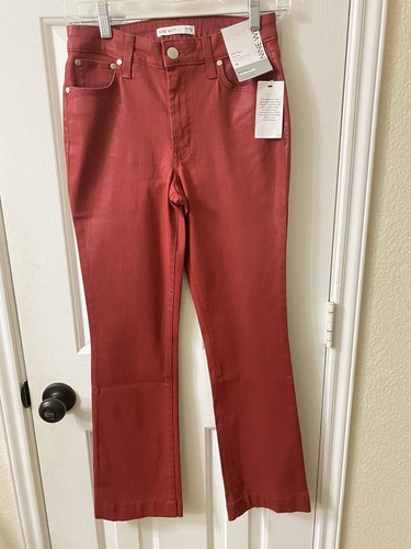 Kick Flare Coated Red Jeans Size 