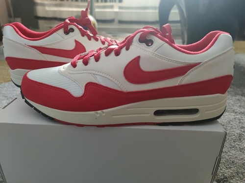 MENS NIKE AIR MAX 1 ID By You SIZE UK 9.5 EUR 44.5 (CN9671 991) WHITE / RED  | eBay