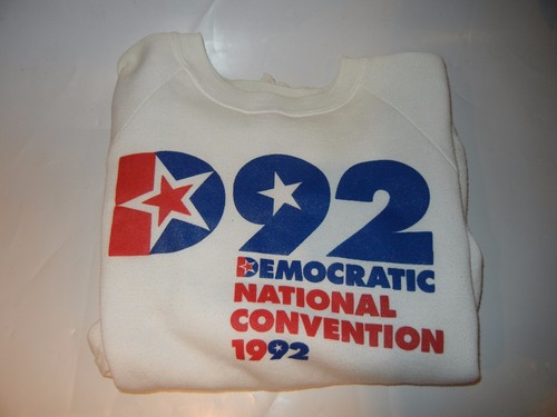 1992 DEMOCRATIC NATIONAL CONVENTION WHITE SWEATSHIRT SIZE LARGE 
