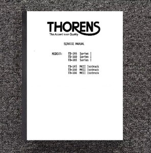 Stereo Turntable TD145-I, TD160-I, TD165-I, TD-145-MKII, TD-16 1975-1976 Thorens