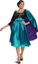 Anna Queen Deluxe Disney Frozen II Película Disfraz Elegante Halloween Adulto