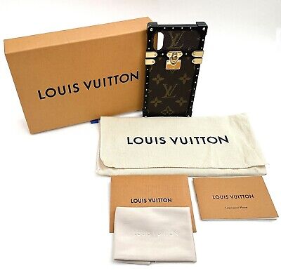 Louis Vuitton Paris Brown Monogram Eye Trunk Leather Iphone X Case•BC2188•