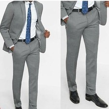 New Express Mens W40 L32 Dress Pants Slim Oxford Suit Pant Size Grey NWT