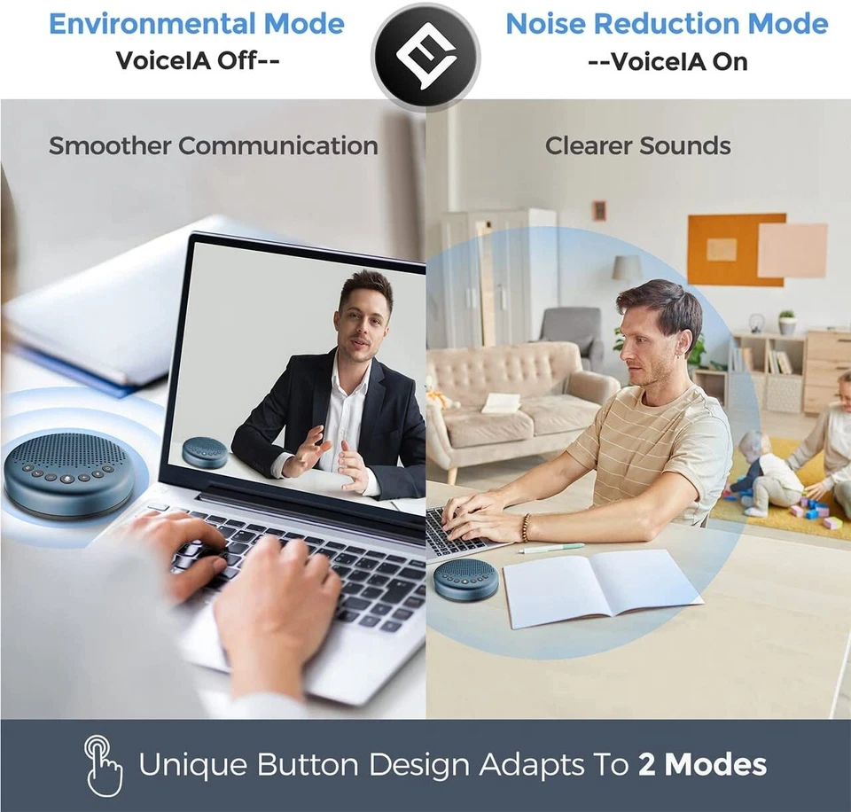 Luce ad anello webcam 1080P HD 60FPS autofocus con vivavoce Bluetooth conferenza  - Immagine 4 di 4